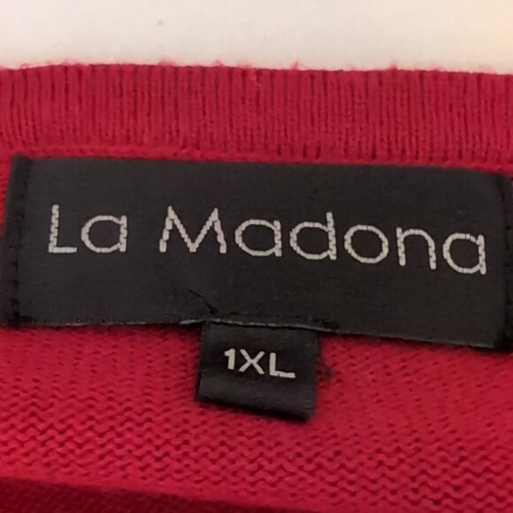 Vintage La Madonna Reindeer Christmas Sweater Studded Snowflake Festive Holiday - Picture 11 of 12